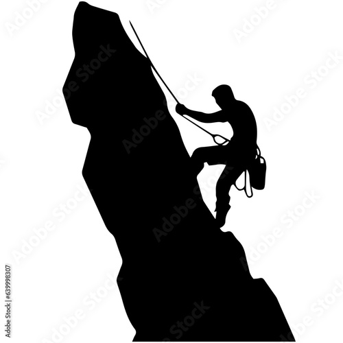 Rock climber silhouette illustration