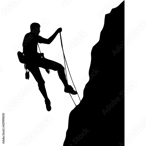 Rock climber silhouette illustration