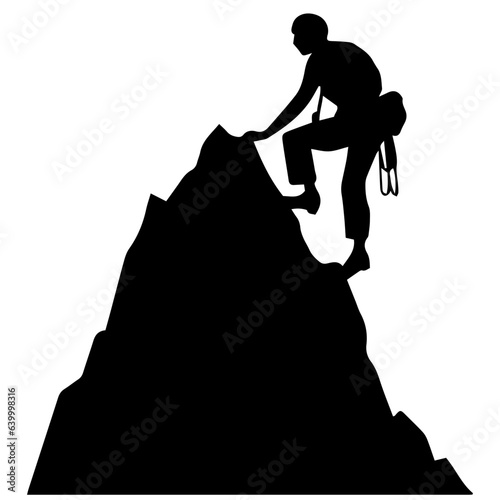Rock climber silhouette illustration