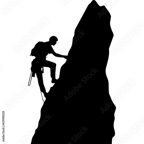 Rock climber silhouette illustration