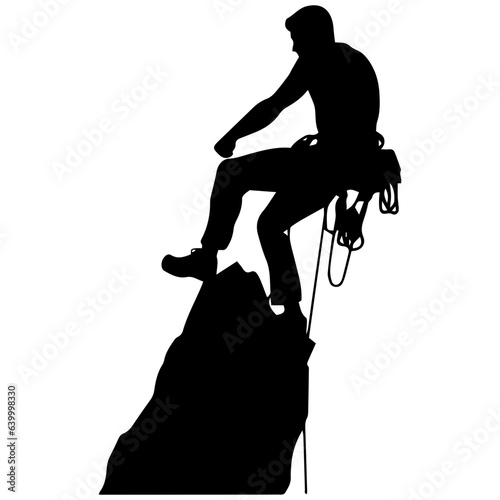 Rock climber silhouette illustration