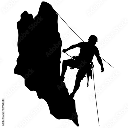 Rock climber silhouette illustration