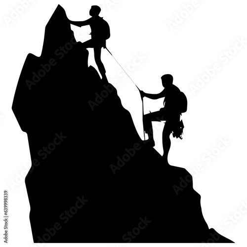 Rock climber silhouette illustration