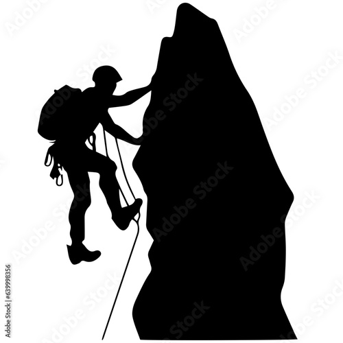 Rock climber silhouette illustration