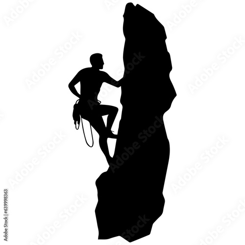 Rock climber silhouette illustration