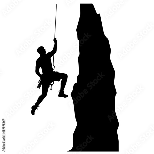 Rock climber silhouette illustration