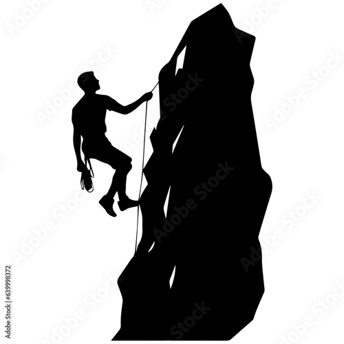Rock climber silhouette illustration