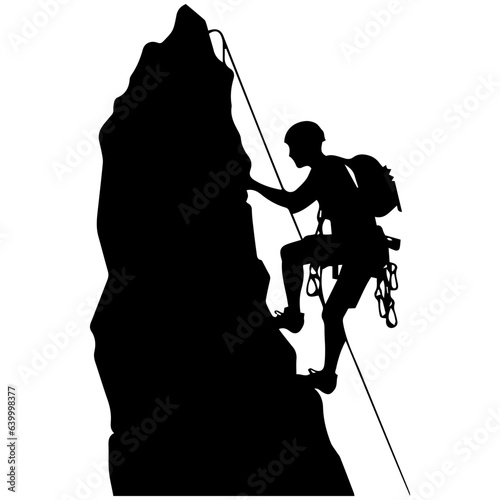 Rock climber silhouette illustration