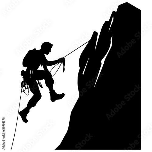 Rock climber silhouette illustration
