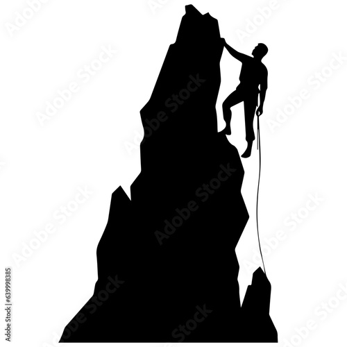 Rock climber silhouette illustration