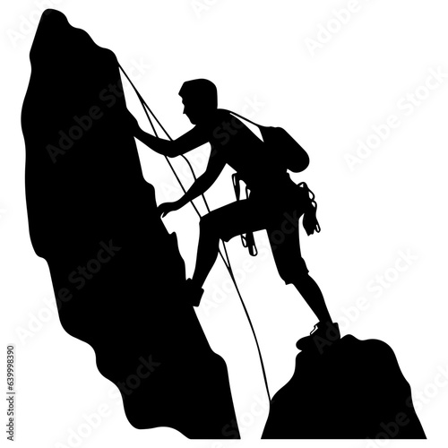 Rock climber silhouette illustration