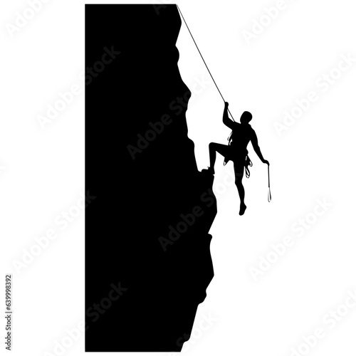 Rock climber silhouette illustration