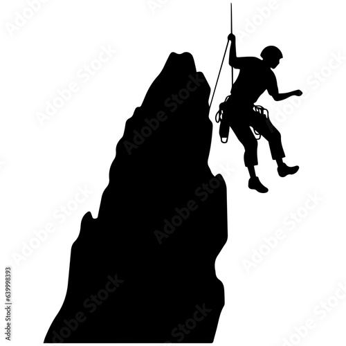 Rock climber silhouette illustration