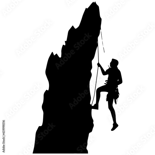 Rock climber silhouette illustration