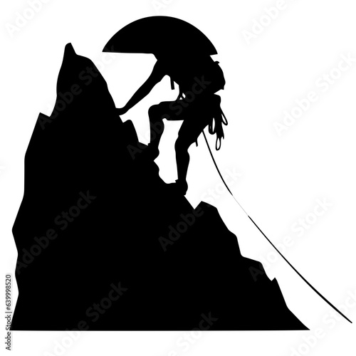 Rock climber silhouette illustration