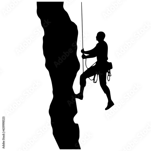 Rock climber silhouette illustration