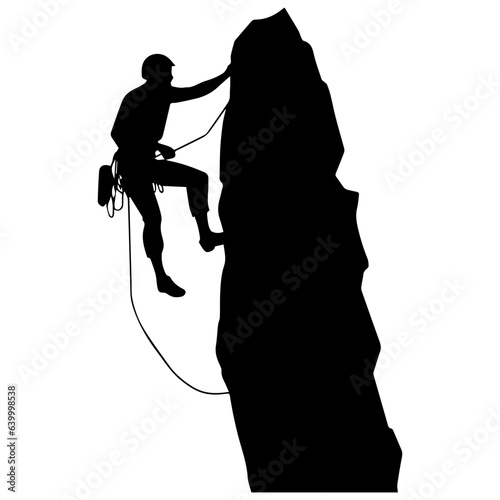 Rock climber silhouette illustration