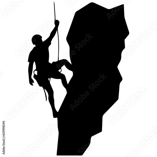 Rock climber silhouette illustration