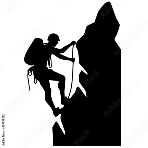 Rock climber silhouette illustration