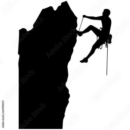 Rock climber silhouette illustration