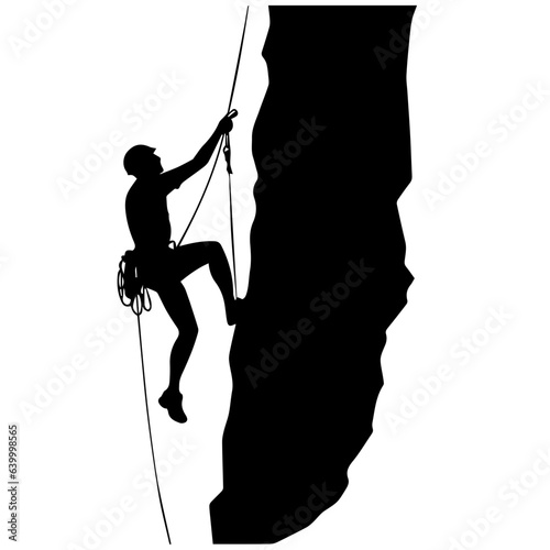 Rock climber silhouette illustration