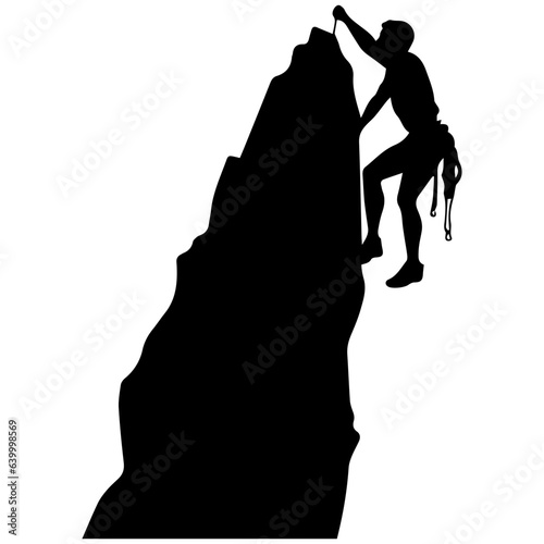 Rock climber silhouette illustration