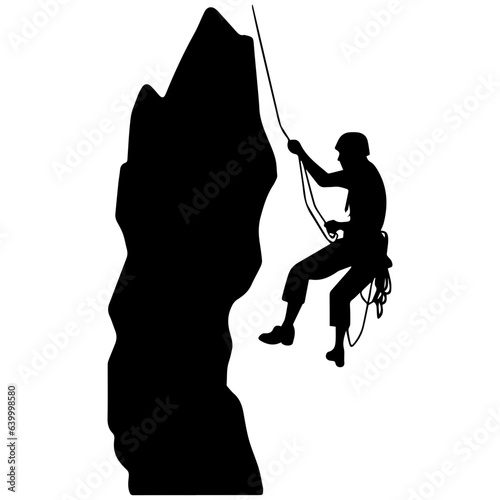 Rock climber silhouette illustration