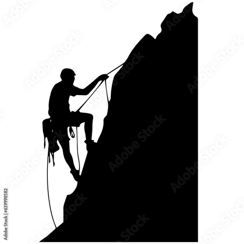 Rock climber silhouette illustration