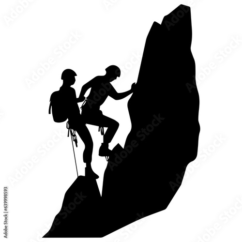 Rock climber silhouette illustration