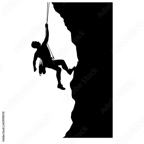 Rock climber silhouette illustration