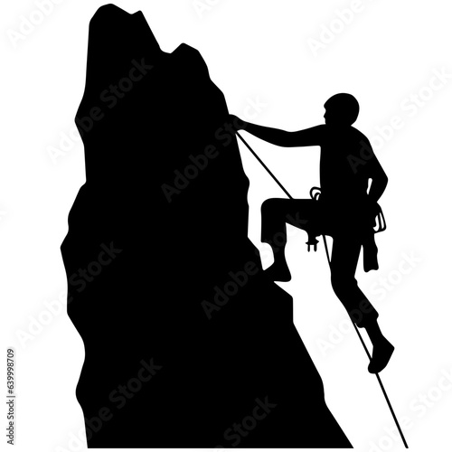 Rock climber silhouette illustration