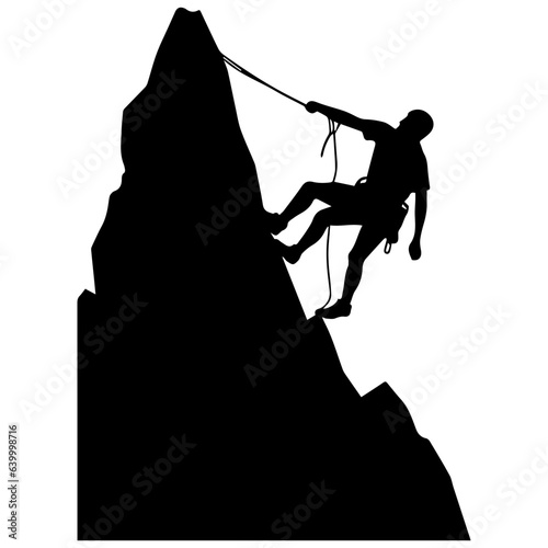 Rock climber silhouette illustration