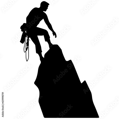 Rock climber silhouette illustration