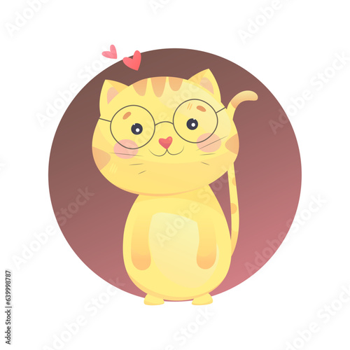 Cute cat daily routing illustration