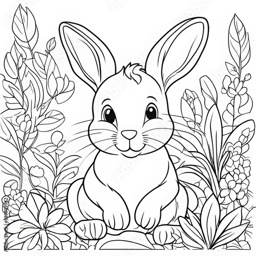 Adorable Baby Rabbit Coloring Book: Kids' Creative Joy