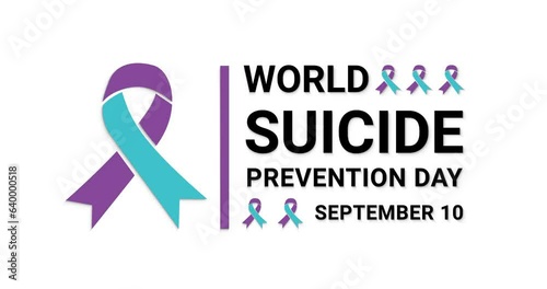 World Suicide Prevention Day. Celebrated every September 10. Text Animation on the white background alpha channel. Great for campaign Suicide Prevention Day