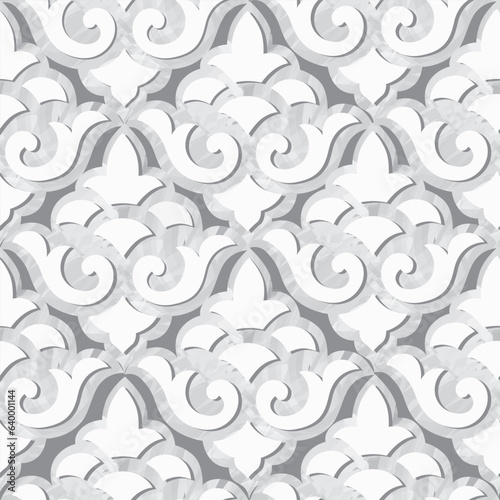 Abstract floral seamless pattern. Mosaic floral ornamental background. Flourish tile ornament in classical european medieval style with Good for fabric, textile, wallpaper or interior background desig