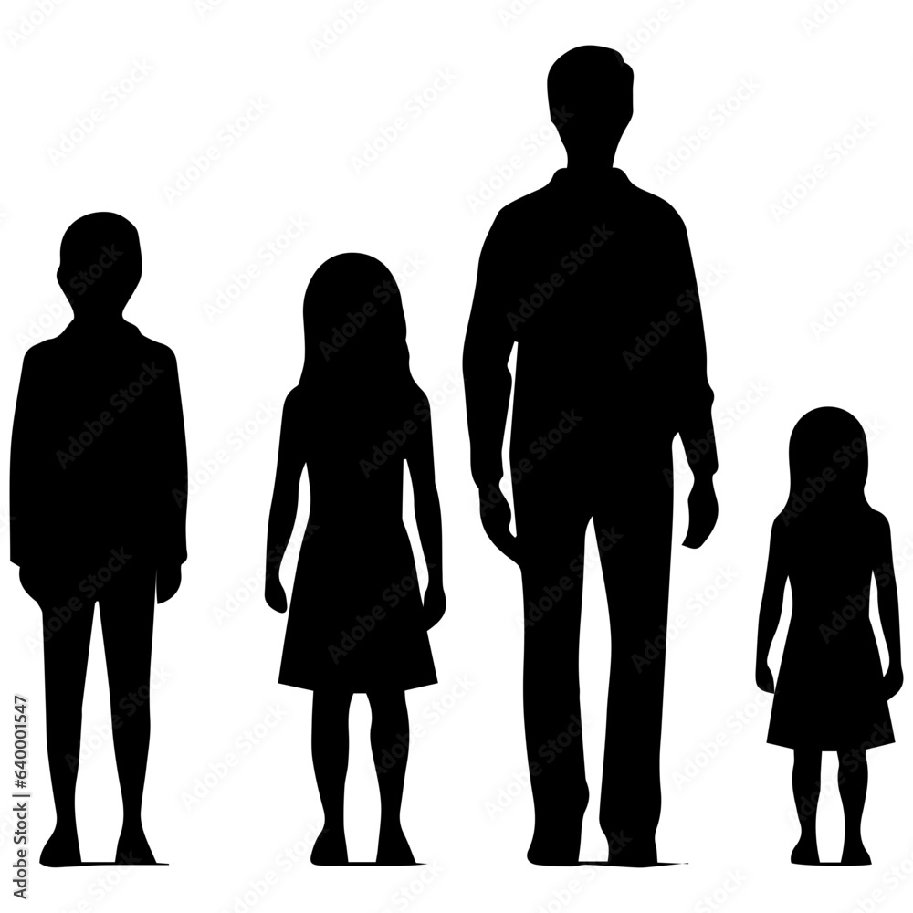 Vector illustration silhouettes of family on a white background Vector illustration silhouettes of family on a white background