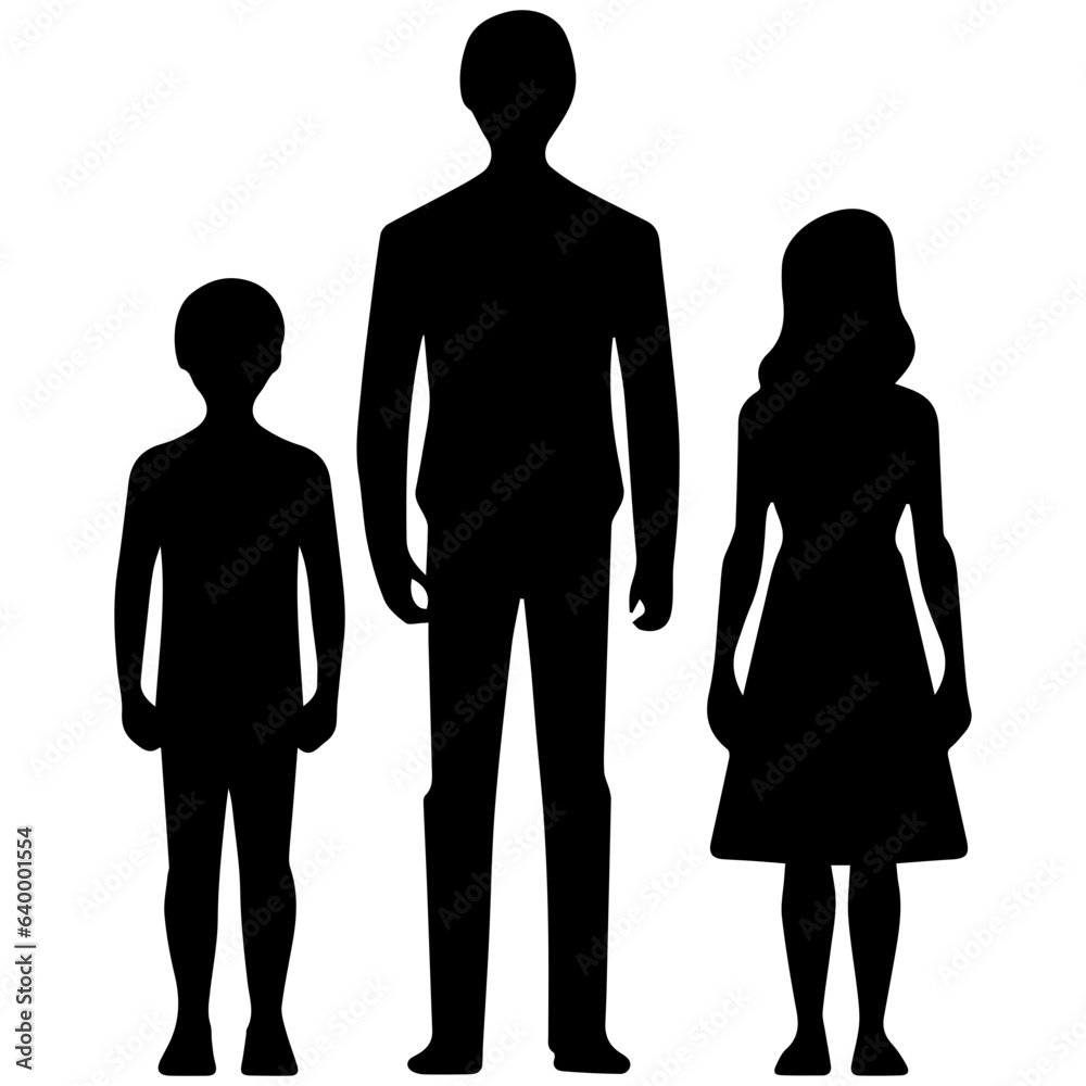 Vector illustration silhouettes of family on a white background Vector illustration silhouettes of family on a white background