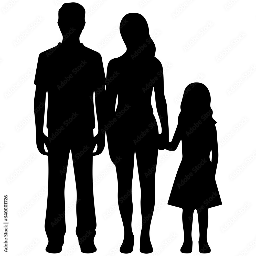 Vector illustration silhouettes of family on a white background Vector illustration silhouettes of family on a white background