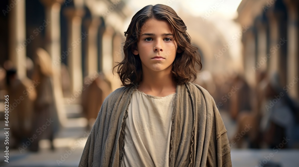 Fototapeta premium twelve year old girl in the temple in Jerusalem