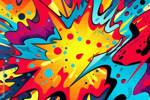 Vibrant abstract pop art explosion captivates with colors, Generative AI