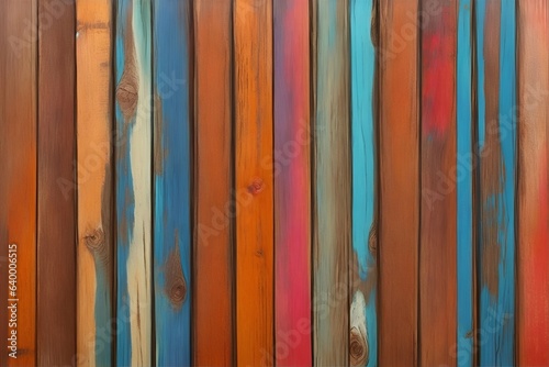 Grange painted planks background. AI generated illustration