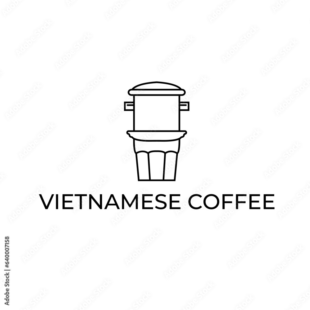 phin of vietnamese iced coffee simple vector logo phin of vietnamese iced coffee simple vector logo