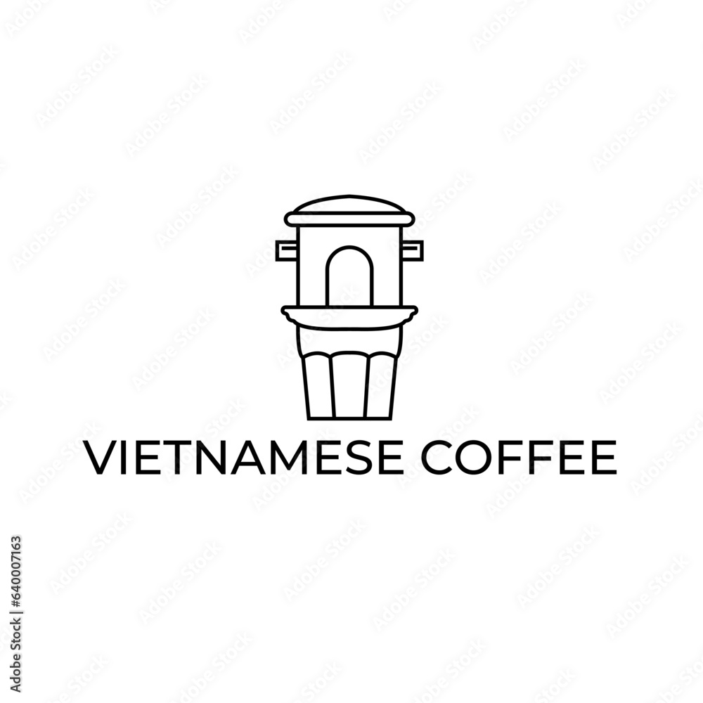 phin of vietnamese iced coffee simple vector logo phin of vietnamese iced coffee simple vector logo