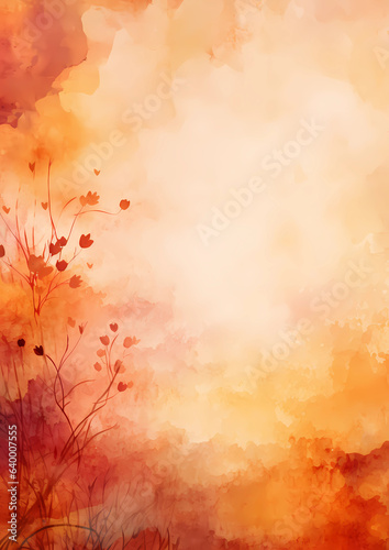 abstract artistic autumn backdrop, fall design background in orange colors, generative AI