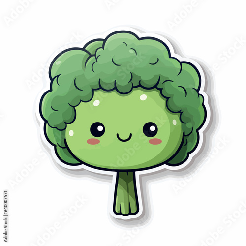 Brocolli in cartoon  doodle style. 2d vector illustration in logo  icon style. Black and white AI Generative