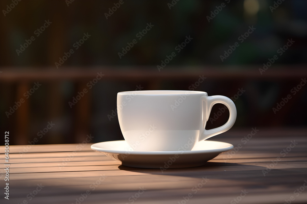 White coffee cup with background.