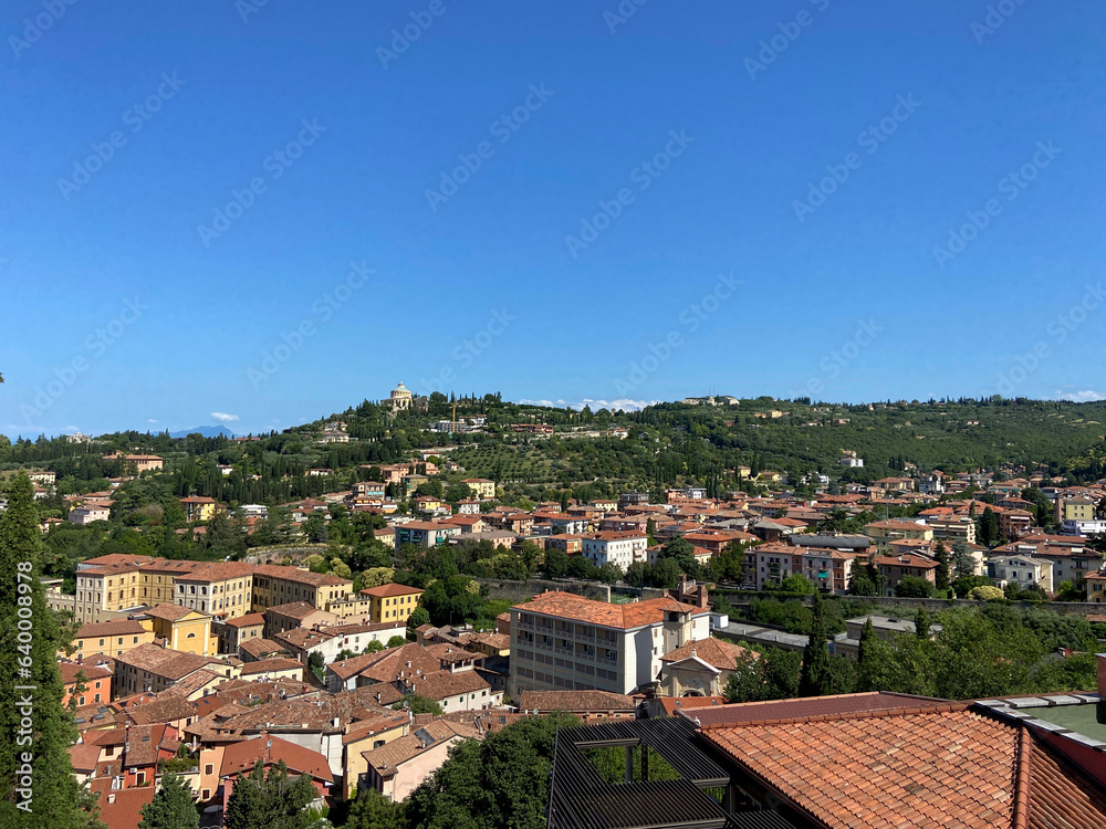Panorama view of Verona, a city in Italy on a beautiful day