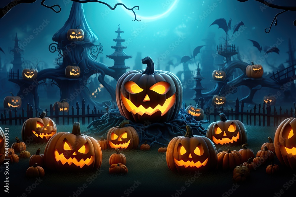 halloween background with pumpkins